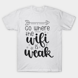 Go Where The Wifi Is Weak Shirt, Hiking Shirt, Adventure Shirt T-Shirt